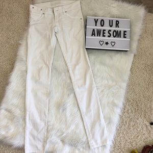White Skinny Pants with rhinestones